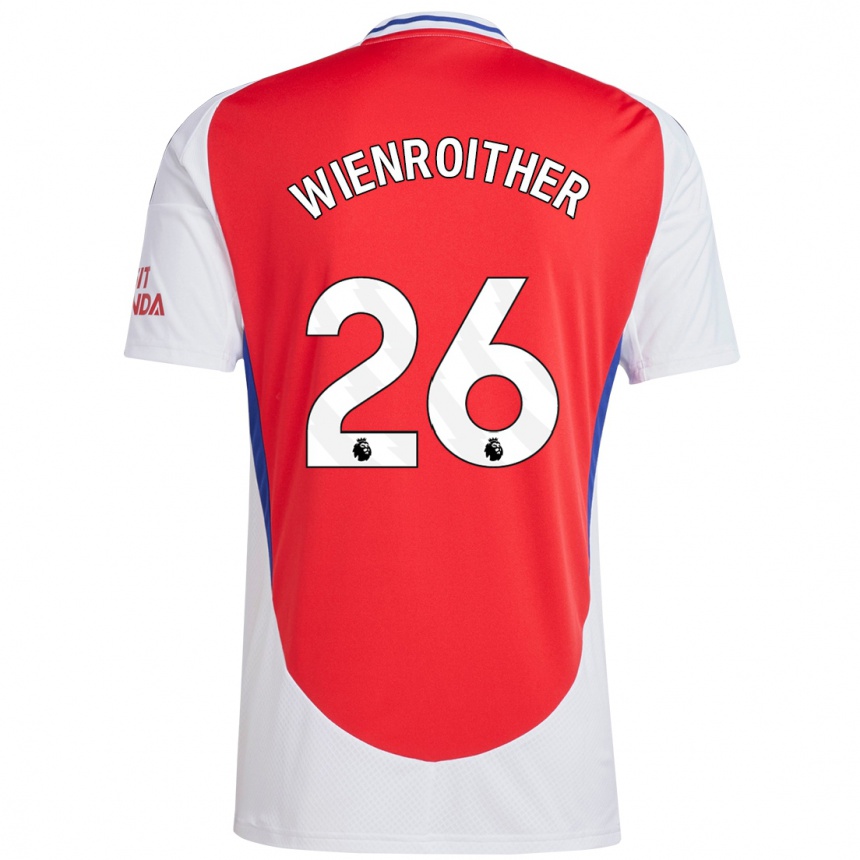 Men Football Laura Wienroither #26 Red White Home Jersey 2024/25 T-Shirt Canada