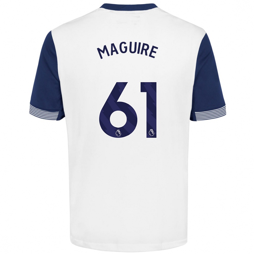 Men Football Aaron Maguire #61 White Blue Home Jersey 2024/25 T-Shirt Canada