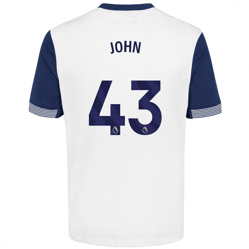 Homme Football Maillot Nile John #43 Blanc Bleu Tenues Domicile 2024/25 Canada