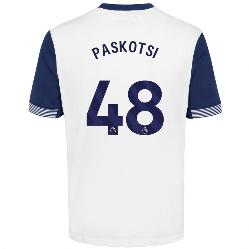 Men Football Maksim Paskotsi #48 White Blue Home Jersey 2024/25 T-Shirt Canada