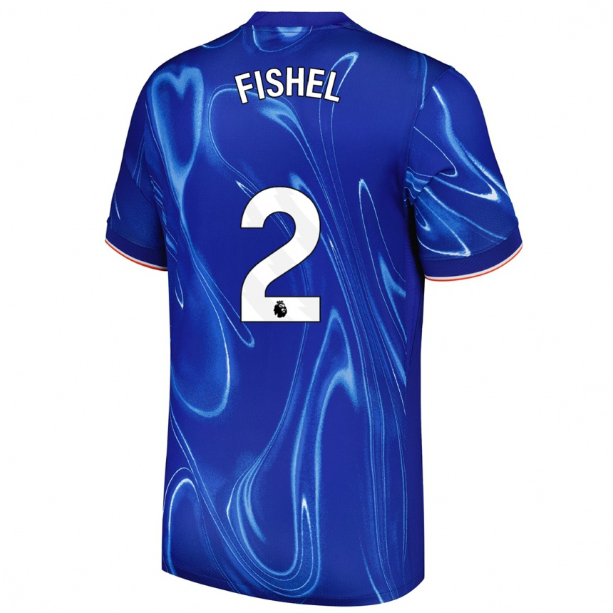 Homme Football Maillot Mia Fishel #2 Bleu Blanc Tenues Domicile 2024/25 Canada