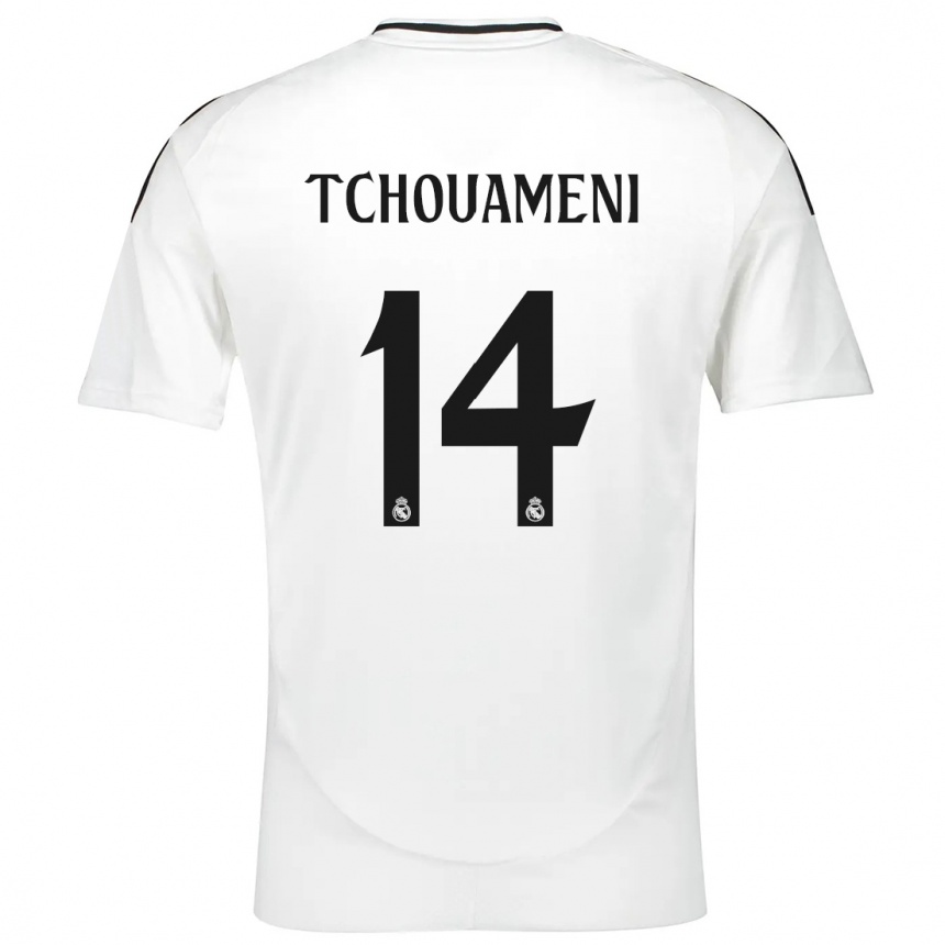 Men Football Aurelien Tchouameni #14 White Home Jersey 2024/25 T-Shirt Canada