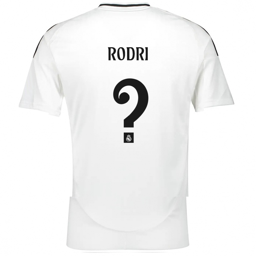 Men Football Rodri #0 White Home Jersey 2024/25 T-Shirt Canada