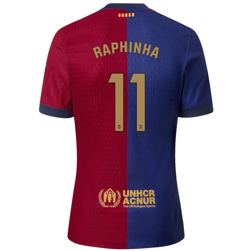 Homme Football Maillot Raphinha #11 Bleu Rouge Tenues Domicile 2024/25 Canada