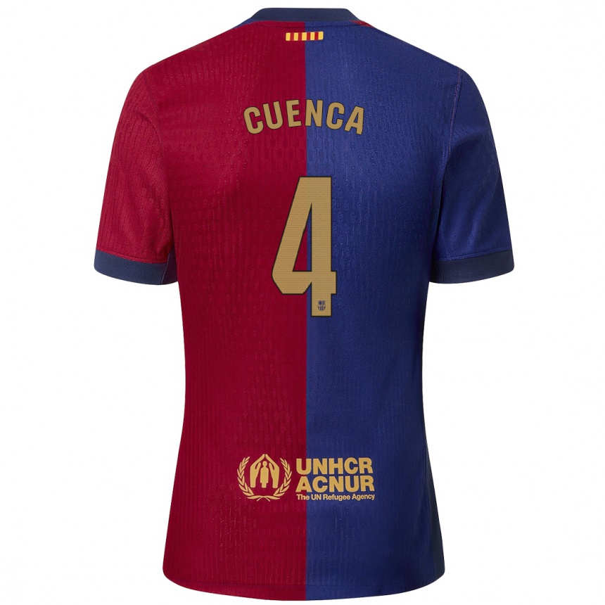 Men Football Andrés Cuenca #4 Blue Red Home Jersey 2024/25 T-Shirt Canada