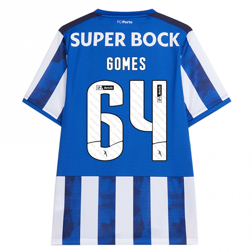 Men Football Luís Gomes #64 Blue White Home Jersey 2024/25 T-Shirt Canada