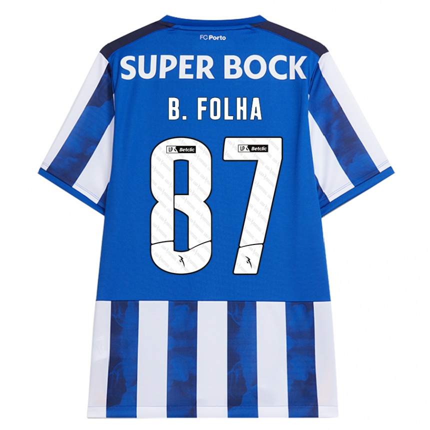 Men Football Bernardo Folha #87 Blue White Home Jersey 2024/25 T-Shirt Canada