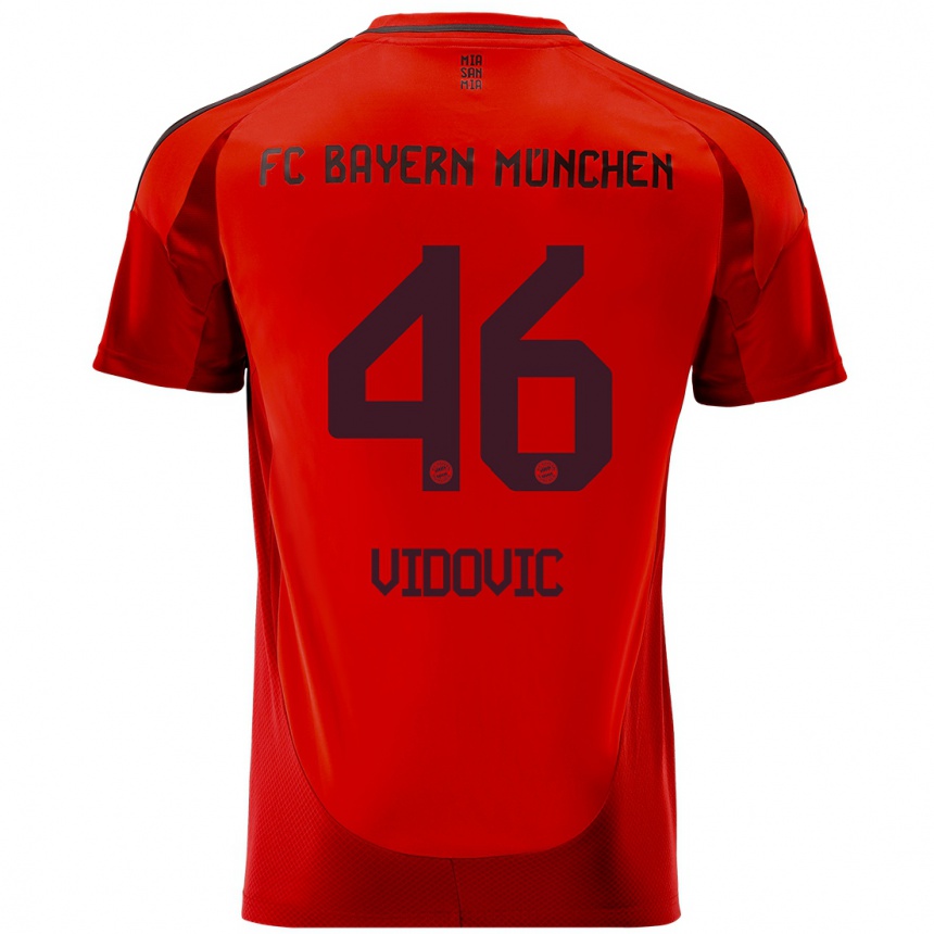 Men Football Gabriel Vidovic #46 Red Home Jersey 2024/25 T-Shirt Canada