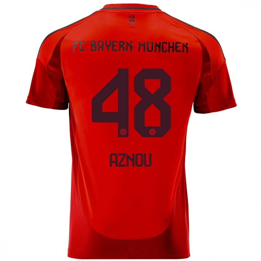 Men Football Adam Aznou #48 Red Home Jersey 2024/25 T-Shirt Canada