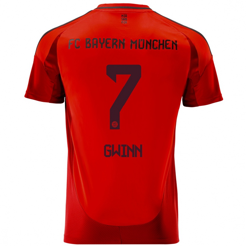 Men Football Giulia Gwinn #7 Red Home Jersey 2024/25 T-Shirt Canada