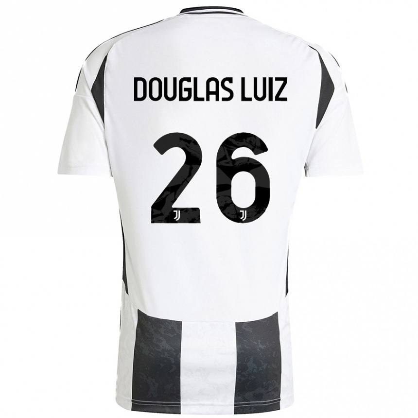 Homme Football Maillot Douglas Luiz #26 Blanc Noir Tenues Domicile 2024/25 Canada