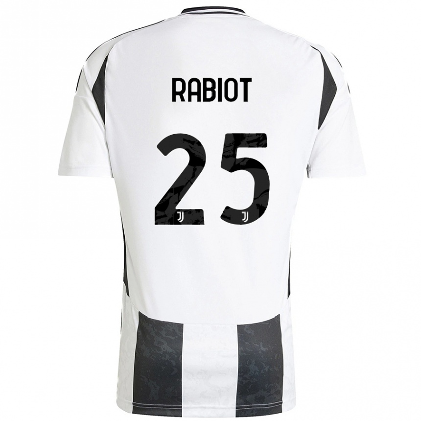 Homme Football Maillot Adrien Rabiot #25 Blanc Noir Tenues Domicile 2024/25 Canada