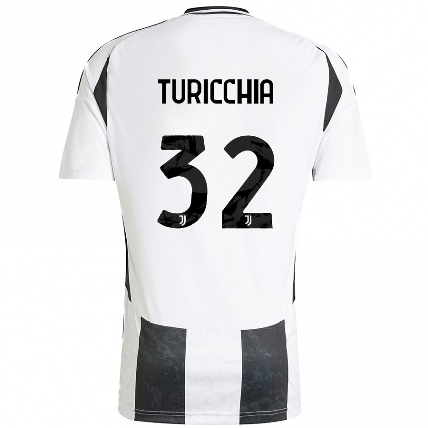 Homme Football Maillot Riccardo Turicchia #32 Blanc Noir Tenues Domicile 2024/25 Canada