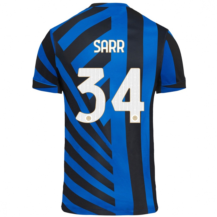 Men Football Amadou Sarr #34 Blue Black Home Jersey 2024/25 T-Shirt Canada