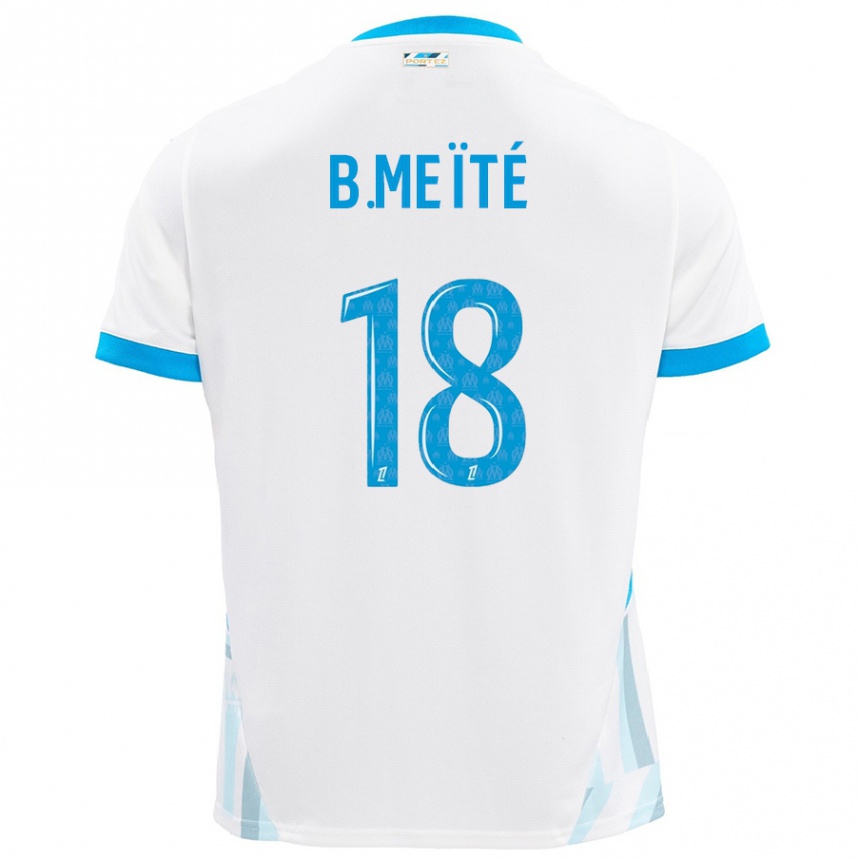 Men Football Bamo Meïté #18 White Sky Blue Home Jersey 2024/25 T-Shirt Canada