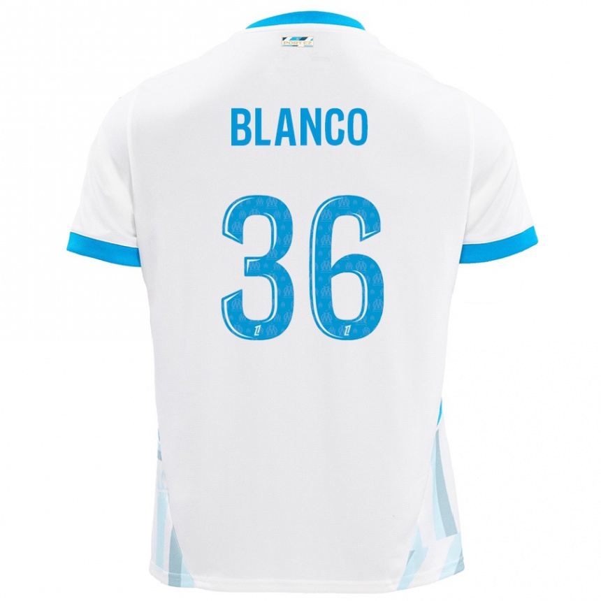 Men Football Ruben Blanco #36 White Sky Blue Home Jersey 2024/25 T-Shirt Canada