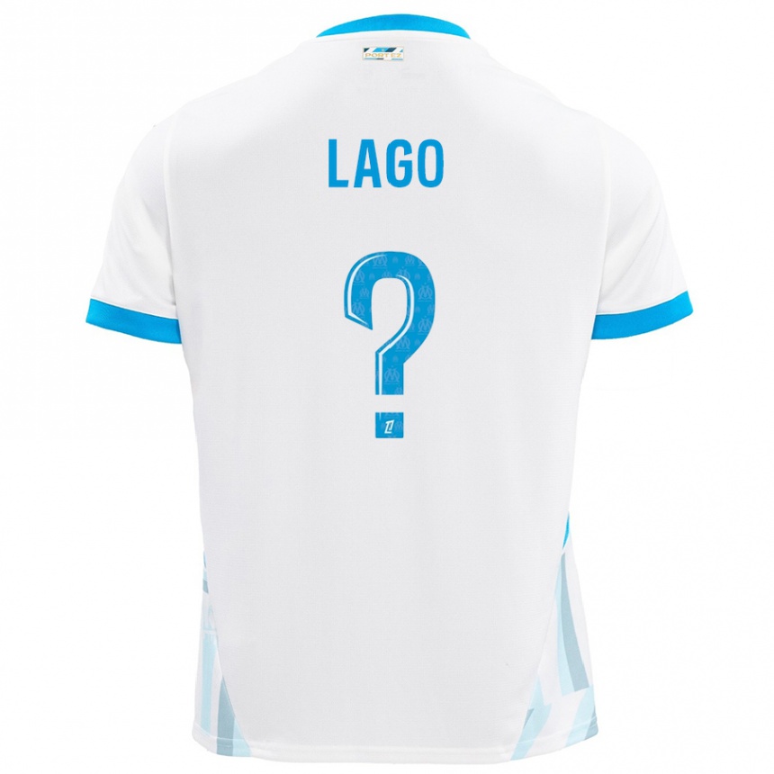 Men Football Ange Lago #0 White Sky Blue Home Jersey 2024/25 T-Shirt Canada