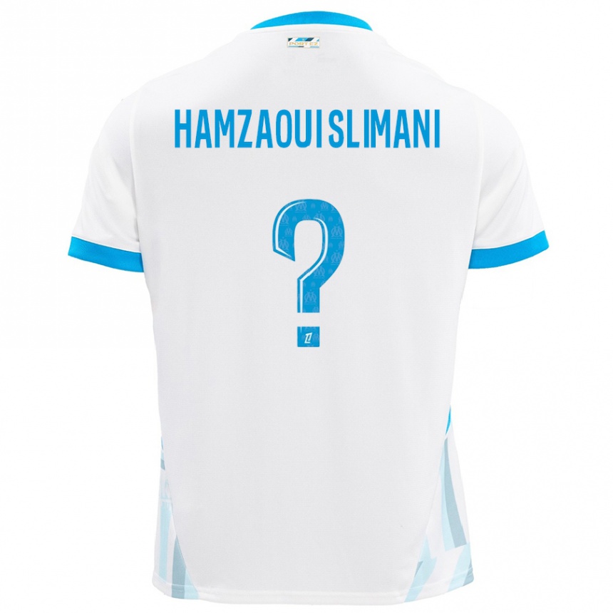 Men Football Hilan Hamzaoui Slimani #0 White Sky Blue Home Jersey 2024/25 T-Shirt Canada