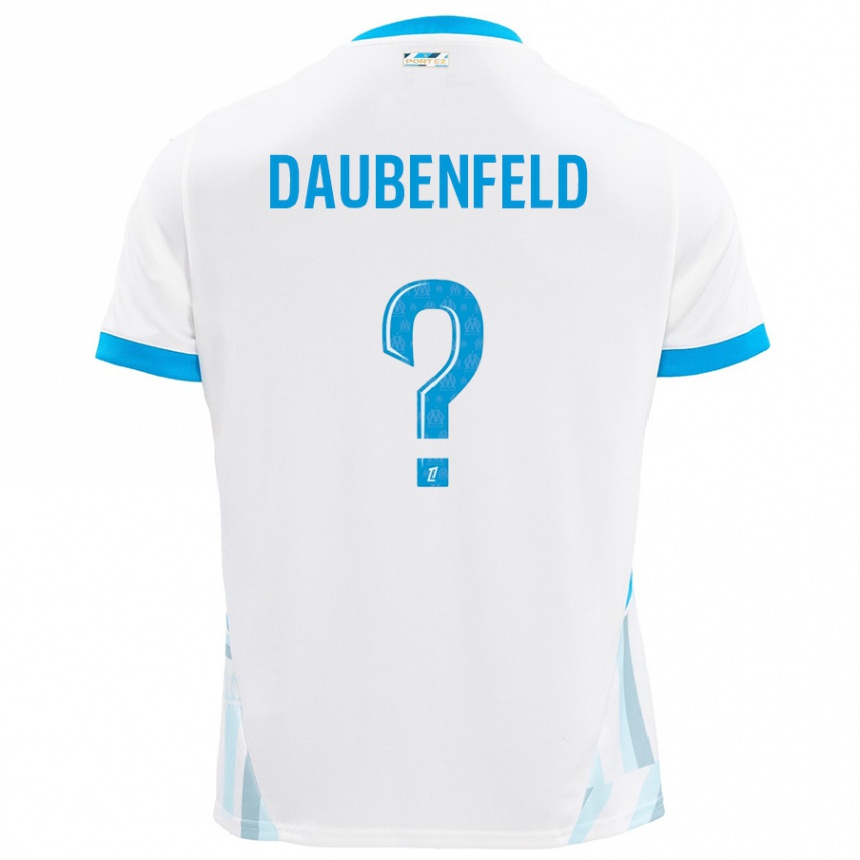 Men Football Lucas Daubenfeld #0 White Sky Blue Home Jersey 2024/25 T-Shirt Canada