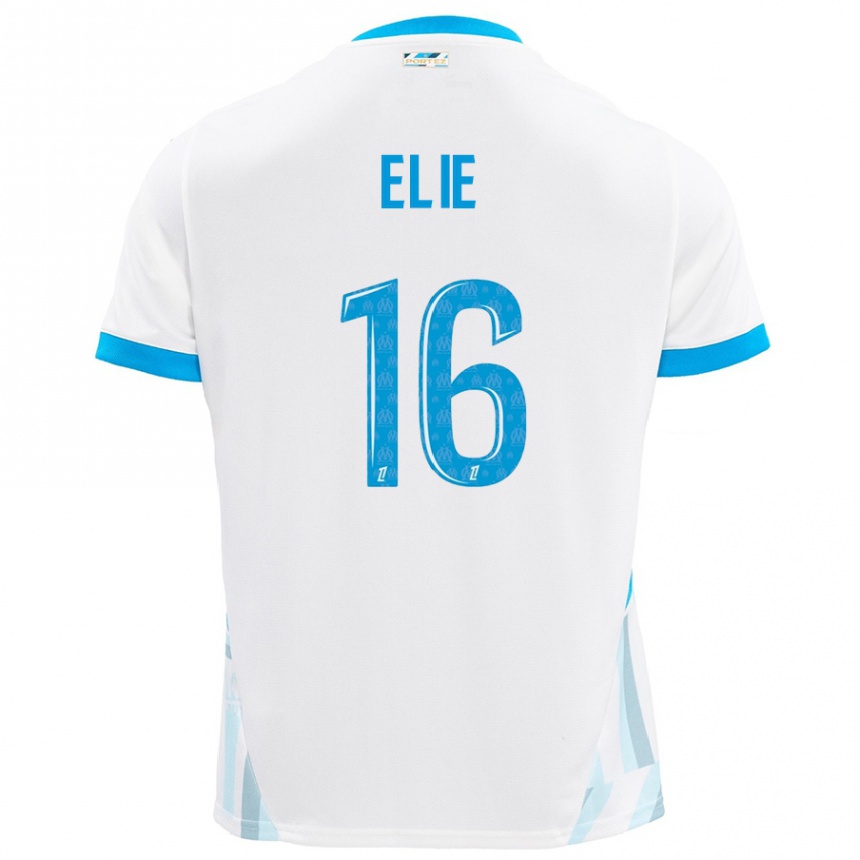 Men Football Anaïs Elie #16 White Sky Blue Home Jersey 2024/25 T-Shirt Canada