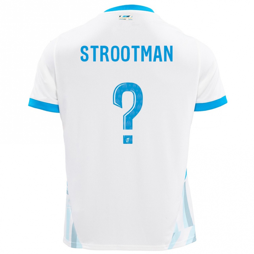 Men Football Kevin Strootman #0 White Sky Blue Home Jersey 2024/25 T-Shirt Canada