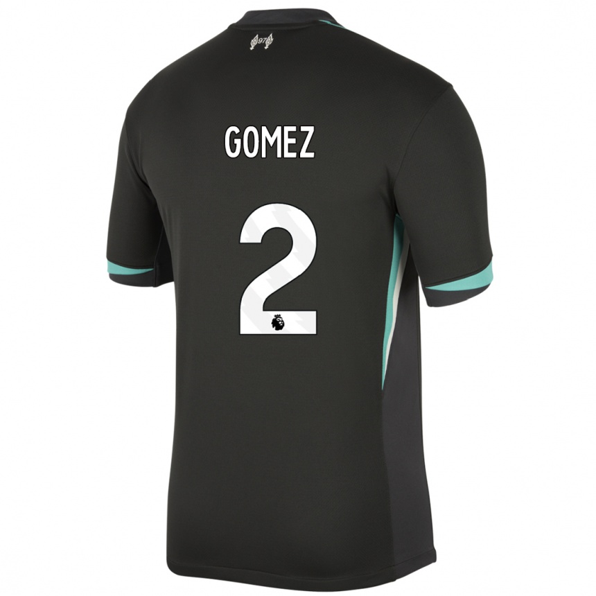 Homme Football Maillot Joe Gomez #2 Noir Anthracite Blanc Tenues Extérieur 2024/25 Canada