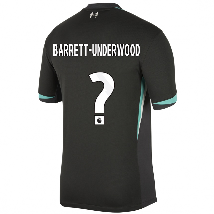 Men Football Keehan Barrett-Underwood #0 Black Anthracite White Away Jersey 2024/25 T-Shirt Canada