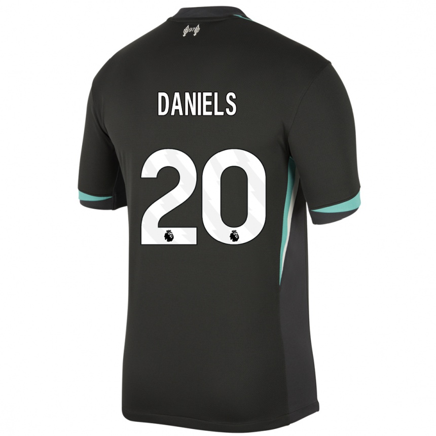 Men Football Yana Daniels #20 Black Anthracite White Away Jersey 2024/25 T-Shirt Canada