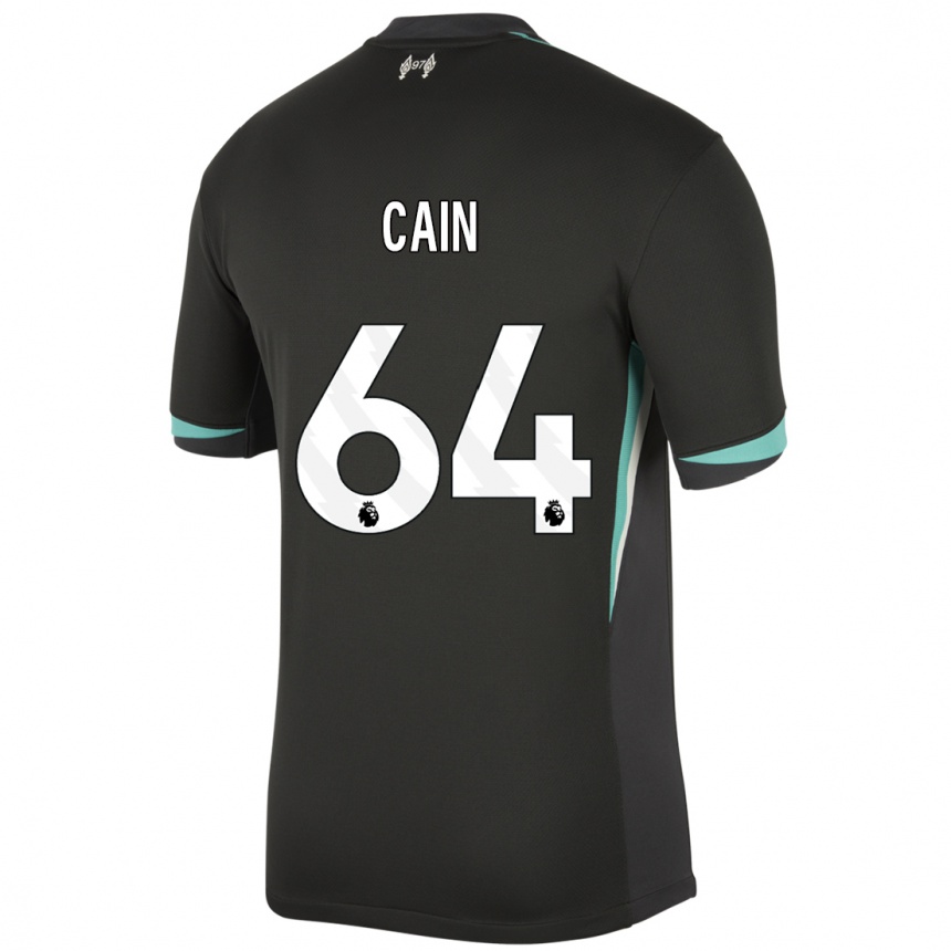 Men Football Jake Cain #64 Black Anthracite White Away Jersey 2024/25 T-Shirt Canada