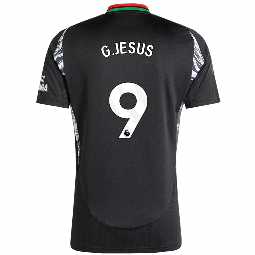 Men Football Gabriel Jesus #9 Black Away Jersey 2024/25 T-Shirt Canada