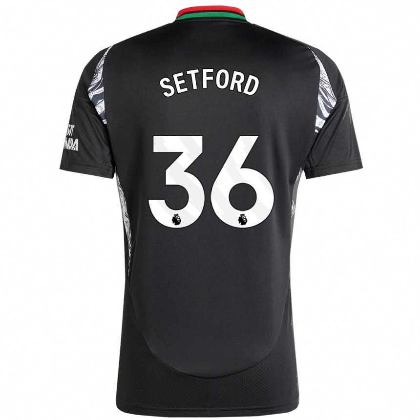 Men Football Tommy Setford #36 Black Away Jersey 2024/25 T-Shirt Canada