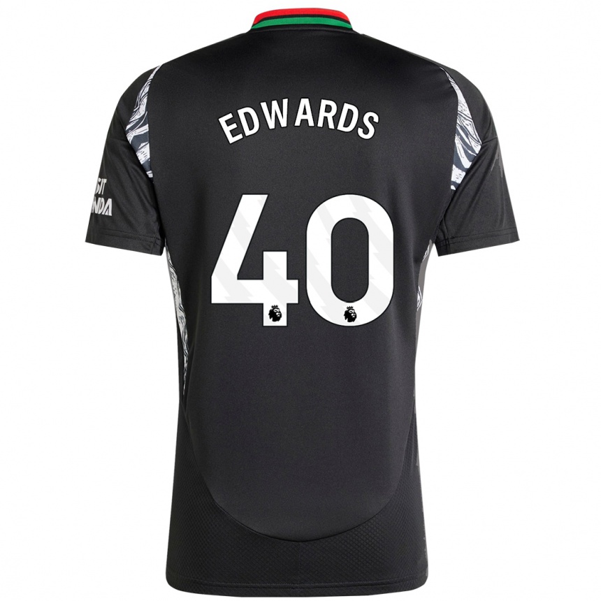 Men Football Khayon Edwards #40 Black Away Jersey 2024/25 T-Shirt Canada