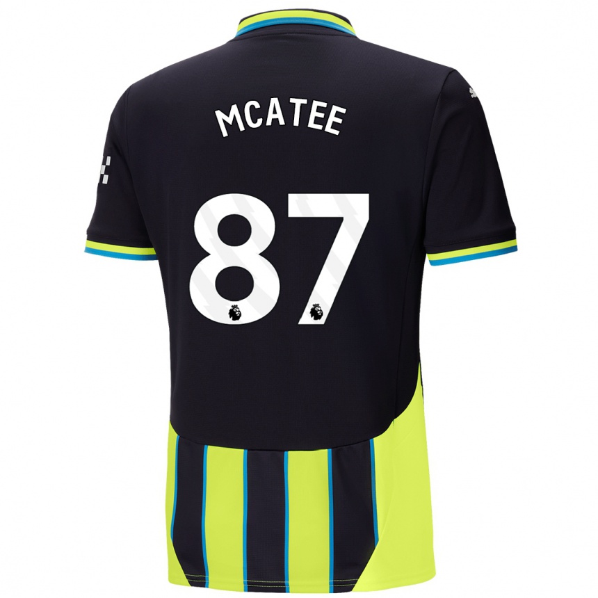 Men Football James Mcatee #87 Blue Yellow Away Jersey 2024/25 T-Shirt Canada