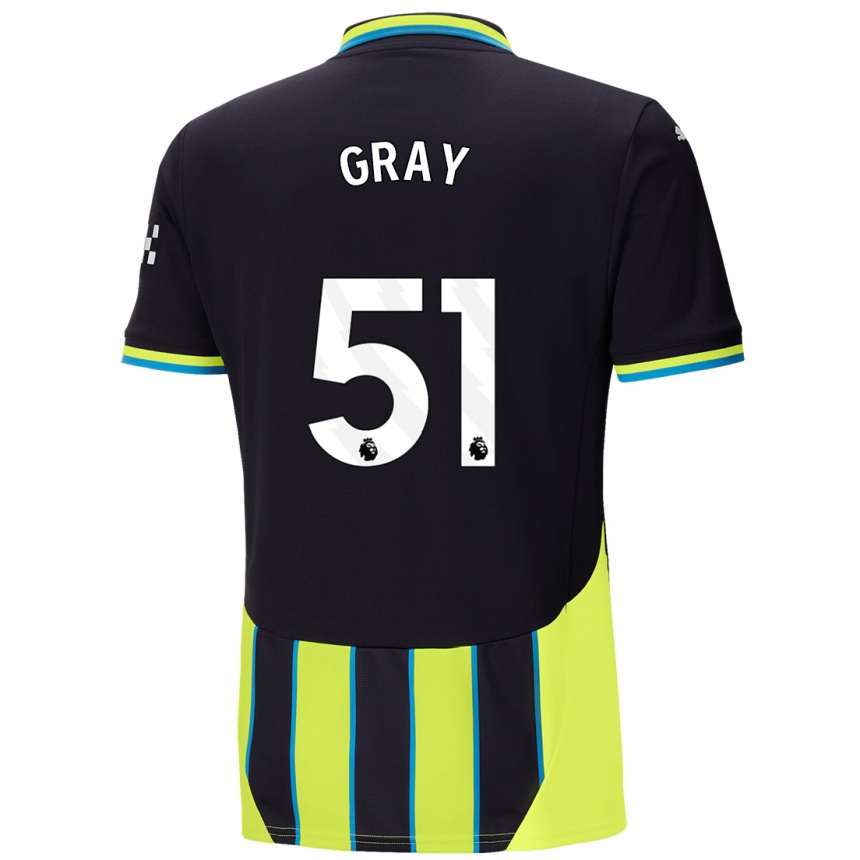 Men Football Charlie Gray #51 Blue Yellow Away Jersey 2024/25 T-Shirt Canada