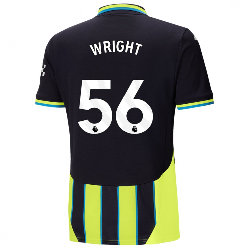 Men Football Jacob Wright #56 Blue Yellow Away Jersey 2024/25 T-Shirt Canada