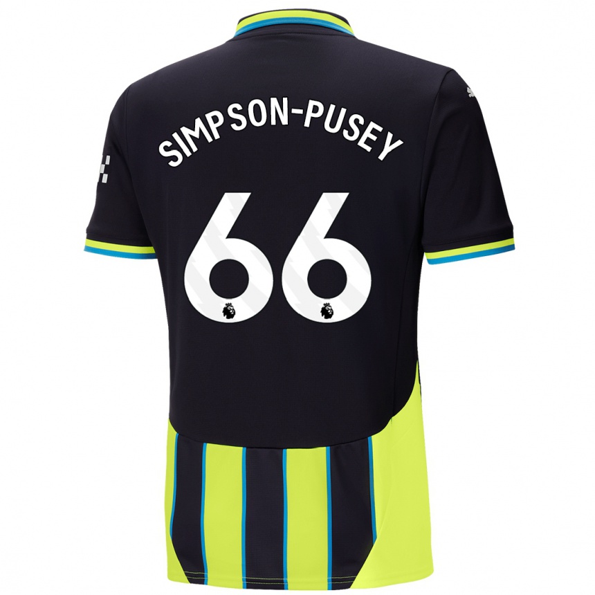 Homme Football Maillot Jahmai Simpson-Pusey #66 Bleu Jaune Tenues Extérieur 2024/25 Canada