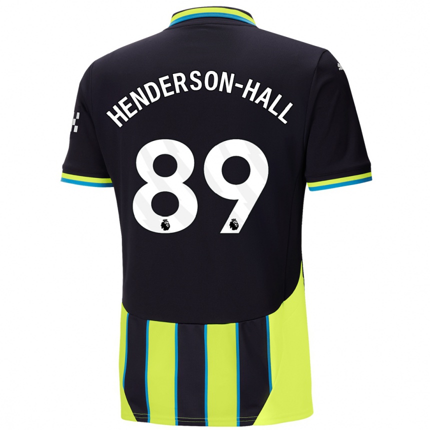 Men Football Matty Henderson-Hall #89 Blue Yellow Away Jersey 2024/25 T-Shirt Canada