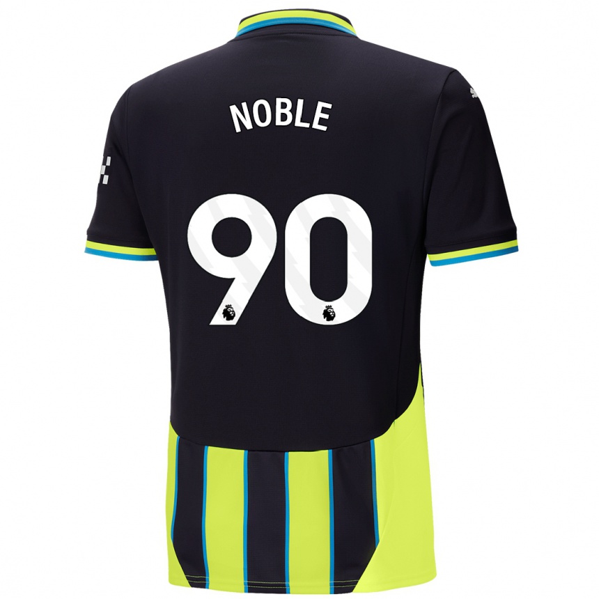 Men Football Kian Noble #90 Blue Yellow Away Jersey 2024/25 T-Shirt Canada