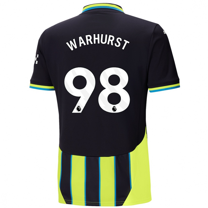 Men Football Matthew Warhurst #98 Blue Yellow Away Jersey 2024/25 T-Shirt Canada