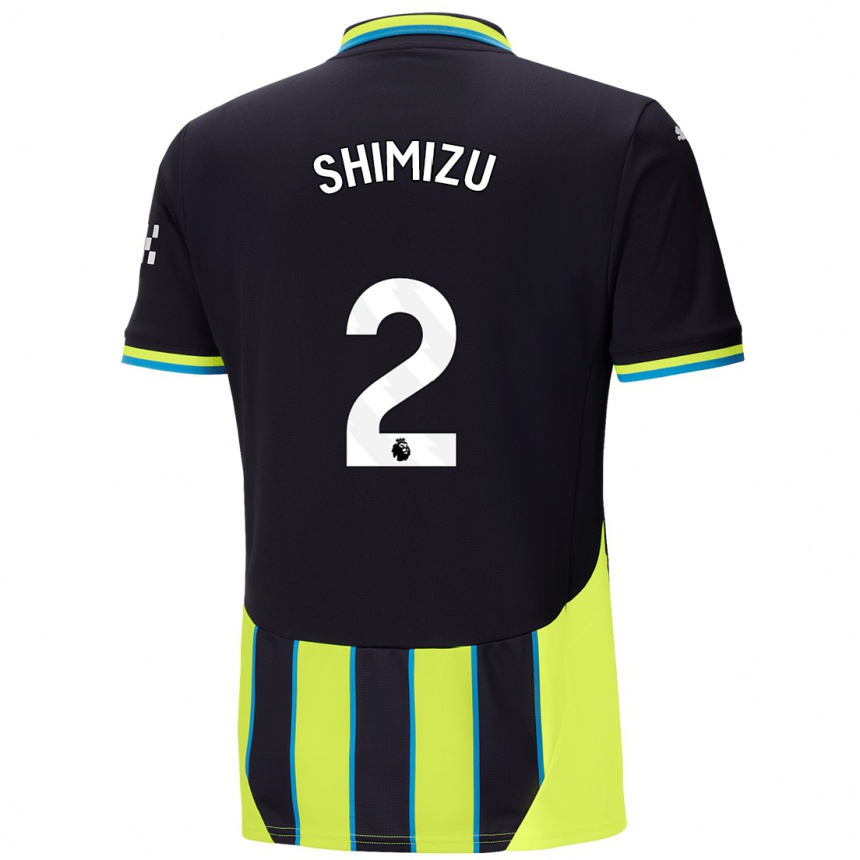 Men Football Risa Shimizu #2 Blue Yellow Away Jersey 2024/25 T-Shirt Canada