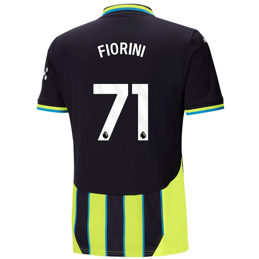 Men Football Lewis Fiorini #71 Blue Yellow Away Jersey 2024/25 T-Shirt Canada