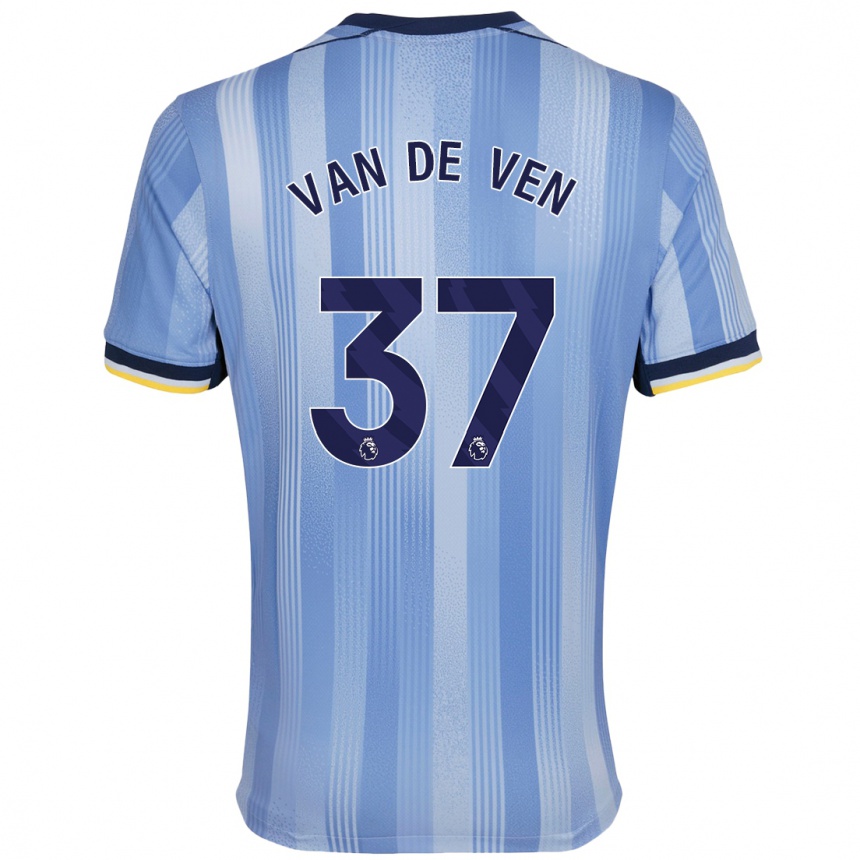 Men Football Micky Van De Ven #37 Light Blue Away Jersey 2024/25 T-Shirt Canada