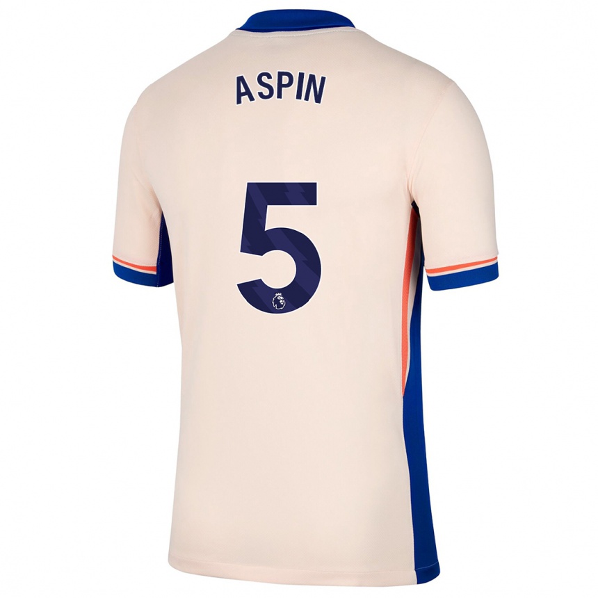 Men Football Brooke Aspin #5 Light Beige Away Jersey 2024/25 T-Shirt Canada