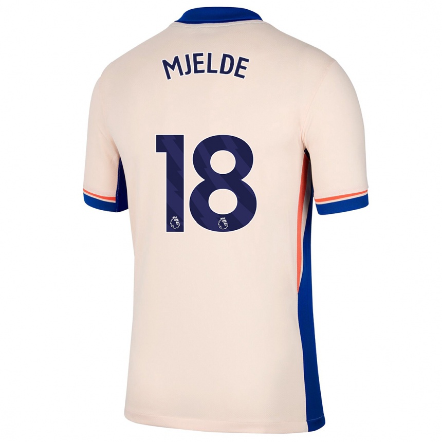 Men Football Maren Mjelde #18 Light Beige Away Jersey 2024/25 T-Shirt Canada