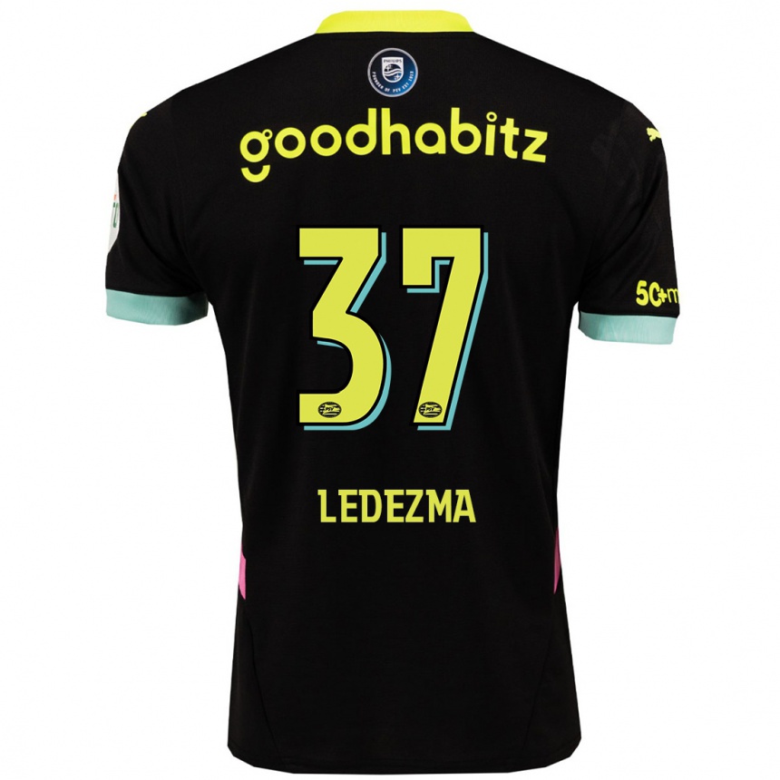 Men Football Richard Ledezma #37 Black Yellow Away Jersey 2024/25 T-Shirt Canada