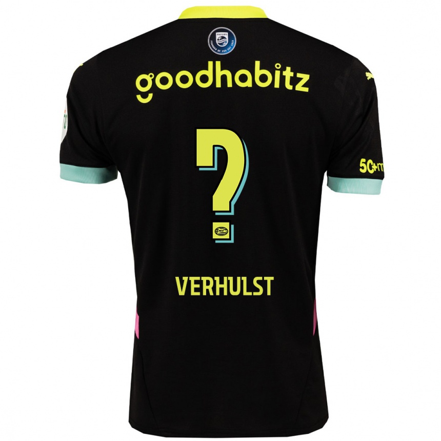 Men Football Gino Verhulst #0 Black Yellow Away Jersey 2024/25 T-Shirt Canada