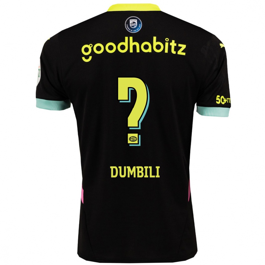 Men Football Samuel Dumbili #0 Black Yellow Away Jersey 2024/25 T-Shirt Canada