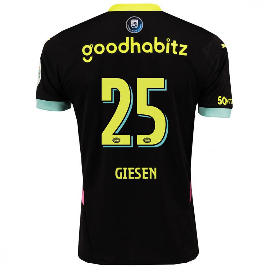 Men Football Suzanne Giesen #25 Black Yellow Away Jersey 2024/25 T-Shirt Canada