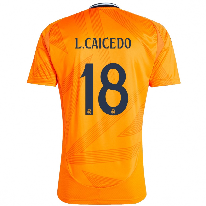 Men Football Linda Caicedo #18 Orange Away Jersey 2024/25 T-Shirt Canada