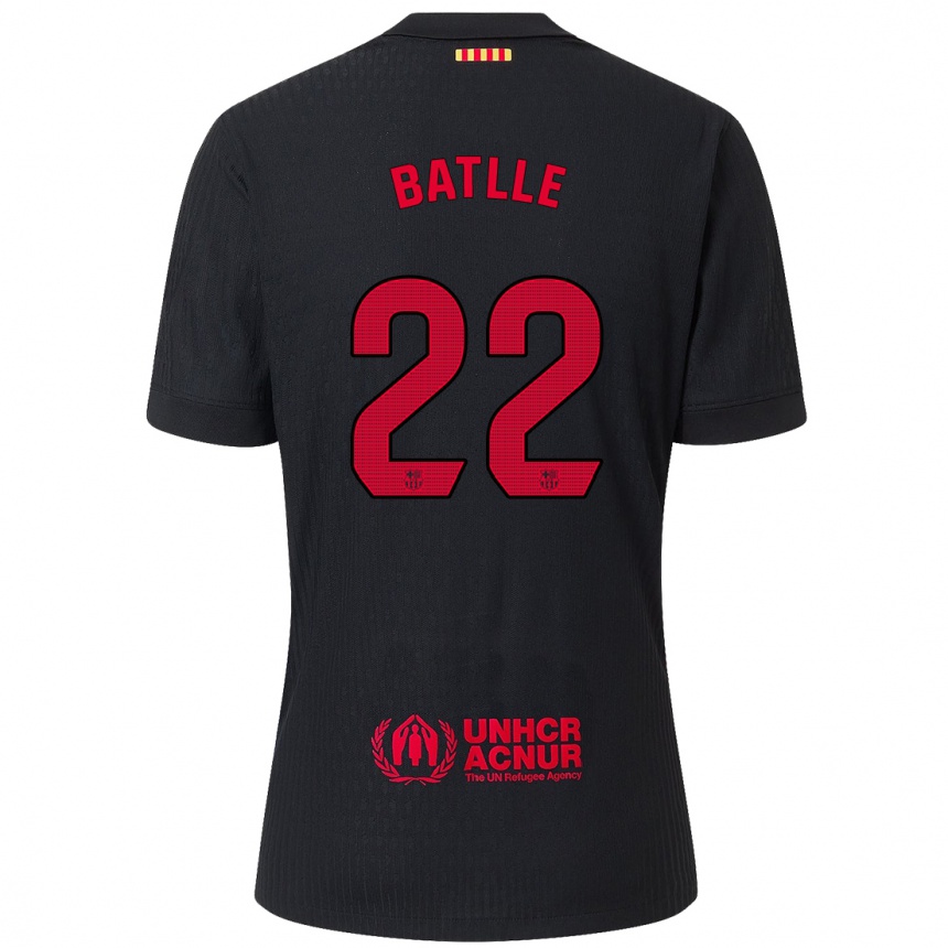 Men Football Ona Batlle #22 Black Red Away Jersey 2024/25 T-Shirt Canada